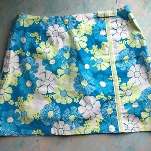 Lily Pulitzer blue & green Floral Skort P 6